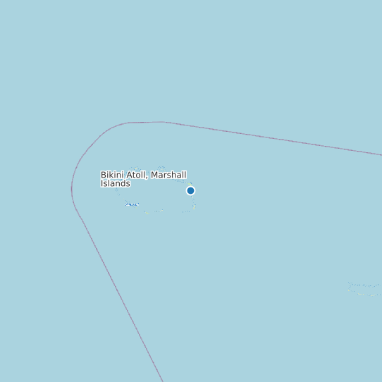 Map of Bikini Atoll, Marshall Islands Tide Prediction Station