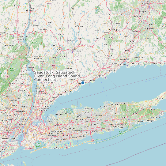 Map of Saugatuck, Saugatuck River, Long Island Sound, Connecticut Tide Prediction Station