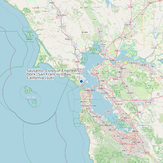 Sausalito, Corps of Engineers Dock, San Francisco Bay, California (sub) map
