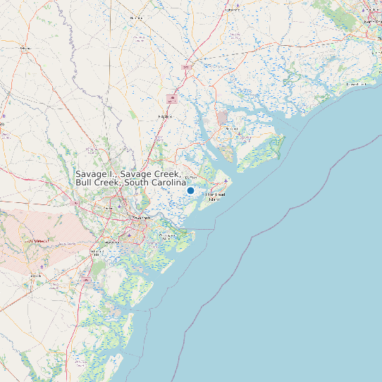 Map of Savage I., Savage Creek, Bull Creek, South Carolina Tide Prediction Station