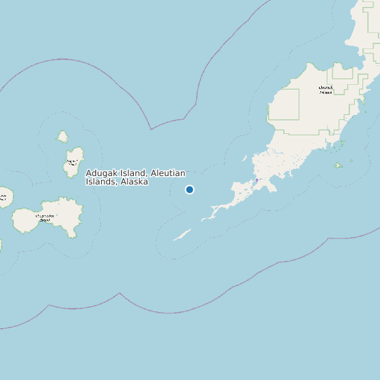 Map of Adugak Island, Aleutian Islands, Alaska Tide Prediction Station