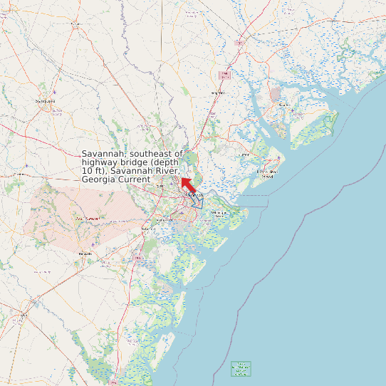 Savannah, southeast of highway bridge (depth 10 ft), Savannah River, Georgia Current map