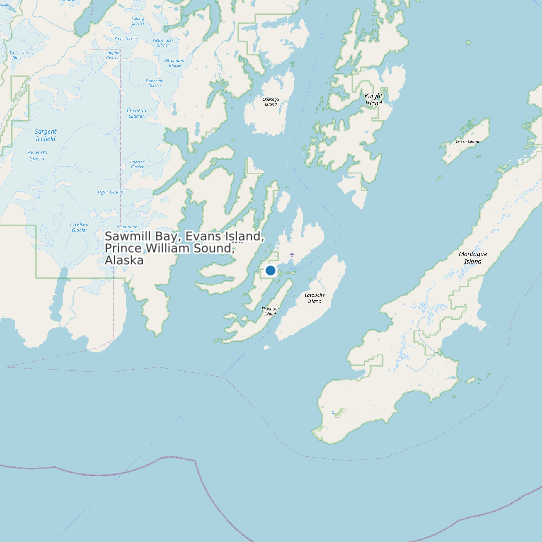 Sawmill Bay, Evans Island, Prince William Sound, Alaska map