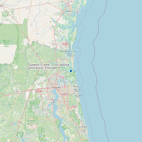 Sawpit Creek, 1 mi above entrance, Florida map