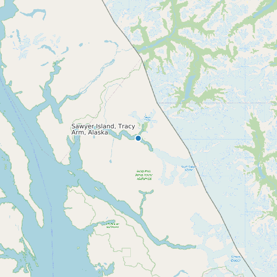 Sawyer Island, Tracy Arm, Alaska map
