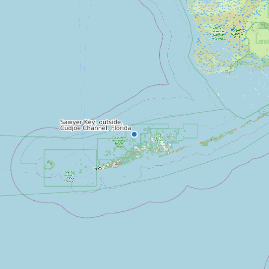Map of Sawyer Key, outside, Cudjoe Channel, Florida Tide Prediction Station