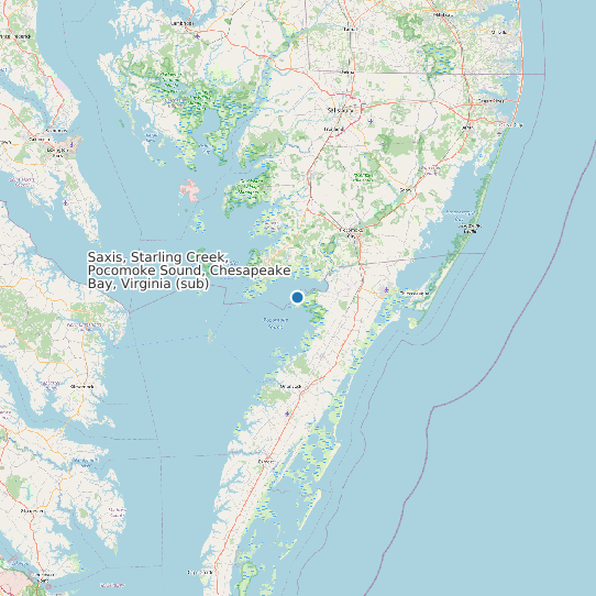 Saxis, Starling Creek, Pocomoke Sound, Chesapeake Bay, Virginia (sub) map