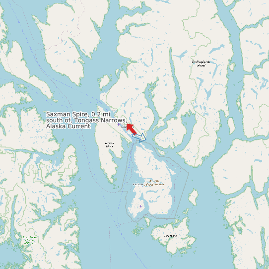 Saxman Spire, 0.2 mi south of, Tongass Narrows, Alaska Current map