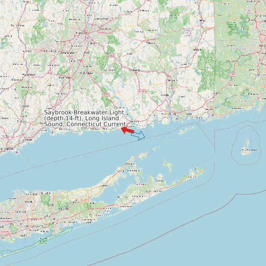 Saybrook Breakwater Light (depth 14 ft), Long Island Sound, Connecticut Current map