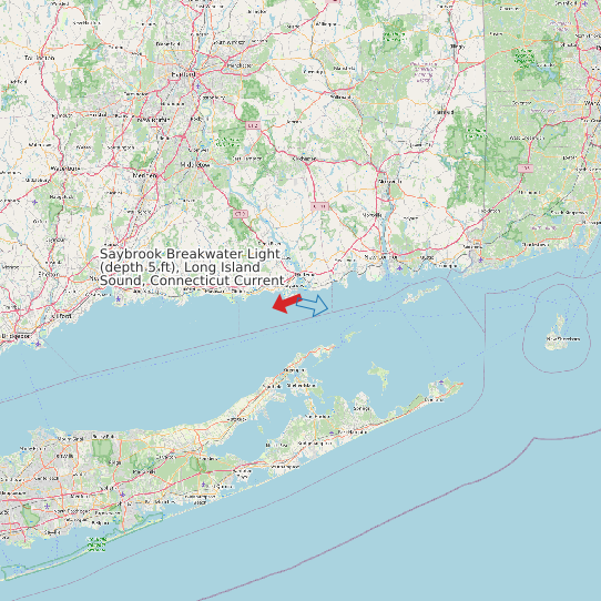 Saybrook Breakwater Light (depth 5 ft), Long Island Sound, Connecticut Current map