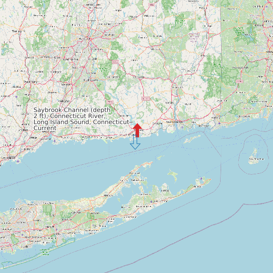Saybrook Channel (depth 2 ft), Connecticut River, Long Island Sound, Connecticut Current map
