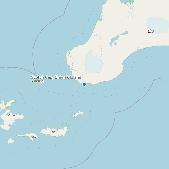 Scotch Cap, Unimak Island, Alaska map