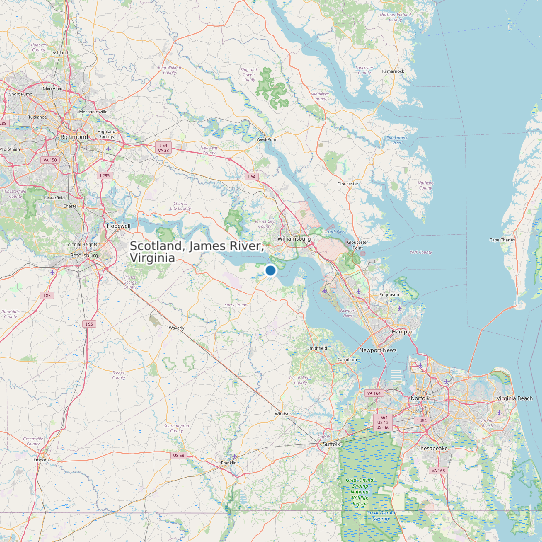 Scotland, James River, Virginia map