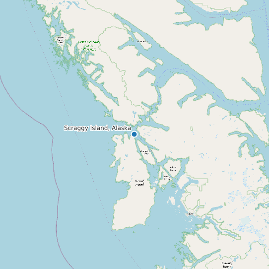 Map of Scraggy Island, Alaska Tide Prediction Station