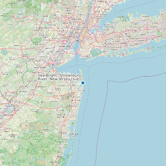 Map of Sea Bright, Shrewsbury River, New Jersey (sub) Tide Prediction Station