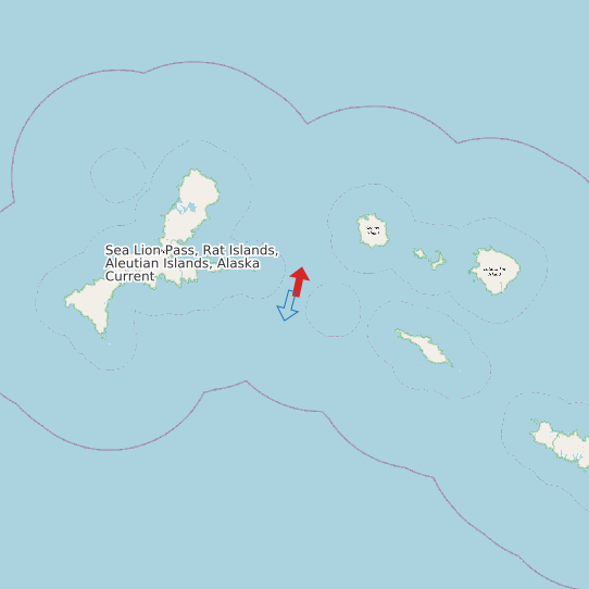 Sea Lion Pass, Rat Islands, Aleutian Islands, Alaska Current map