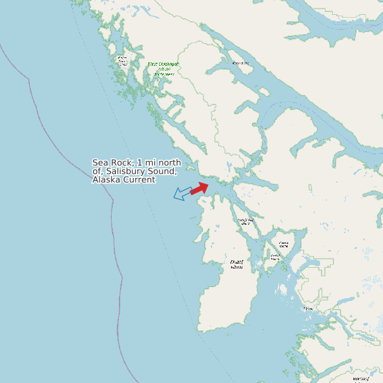 Sea Rock, 1 mi north of, Salisbury Sound, Alaska Current map