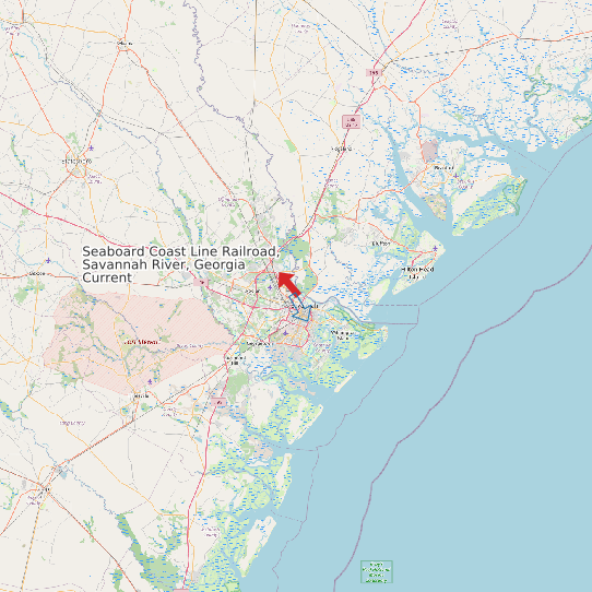 Map of Seaboard Coast Line Railroad, Savannah River, Georgia Current Prediction Station