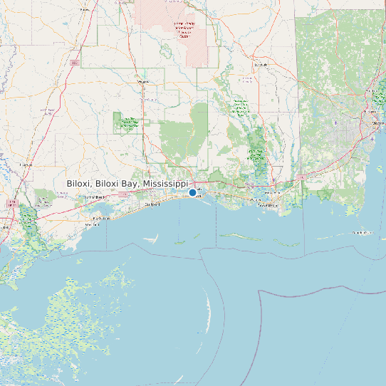 Biloxi, Biloxi Bay, Mississippi map