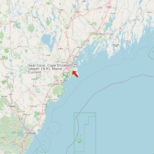 Map of Seal Cove, Cape Elizabeth (depth 19 ft), Maine Current Prediction Station
