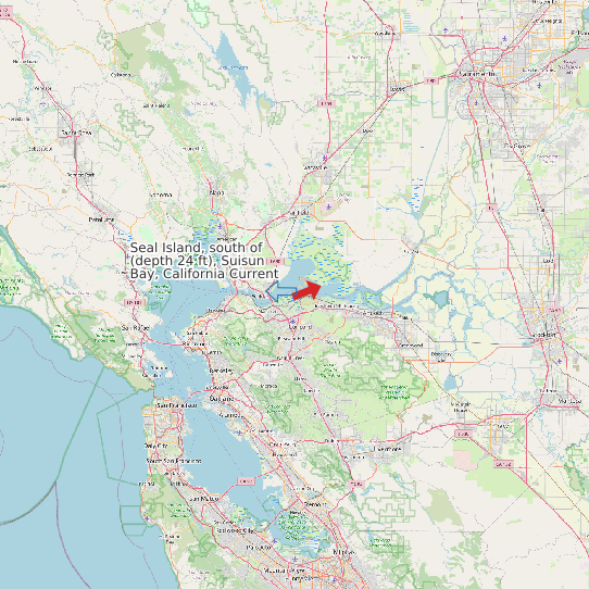 Seal Island, south of (depth 24 ft), Suisun Bay, California Current map