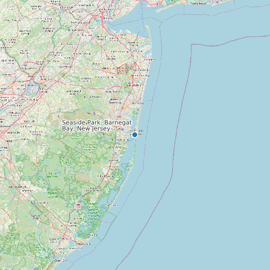 Map of Seaside Park, Barnegat Bay, New Jersey Tide Prediction Station