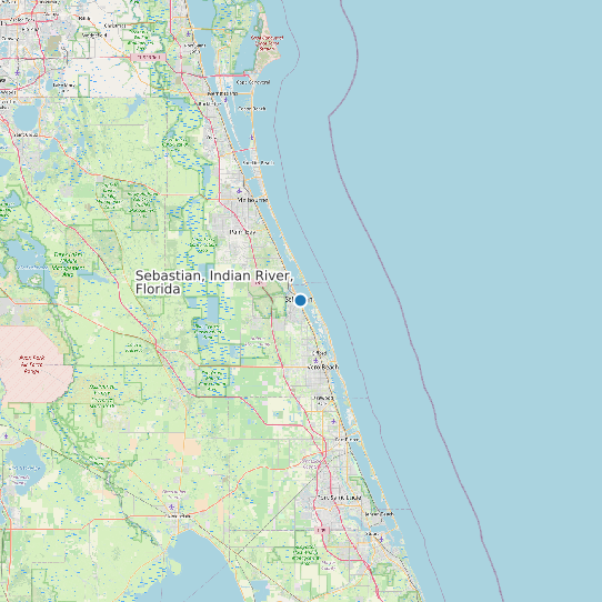 Sebastian, Indian River, Florida map