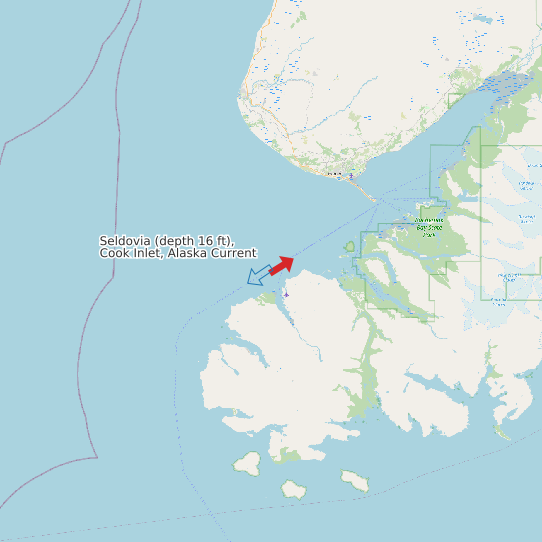 Seldovia (depth 16 ft), Cook Inlet, Alaska Current map