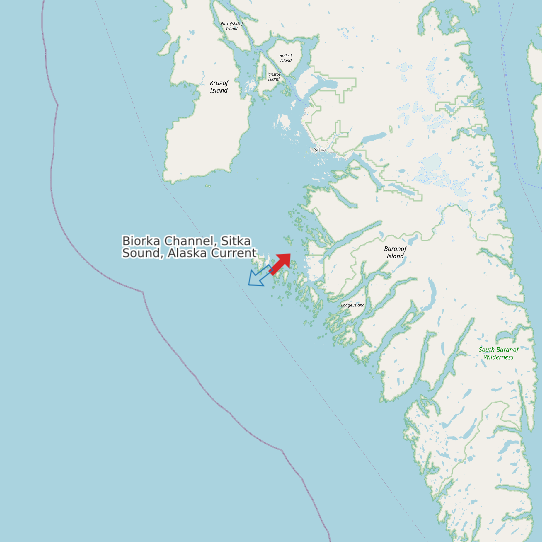 Biorka Channel, Sitka Sound, Alaska Current map