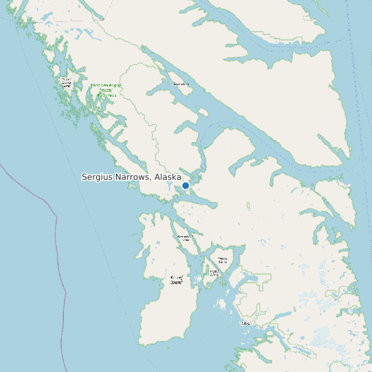 Map of Sergius Narrows, Alaska Tide Prediction Station