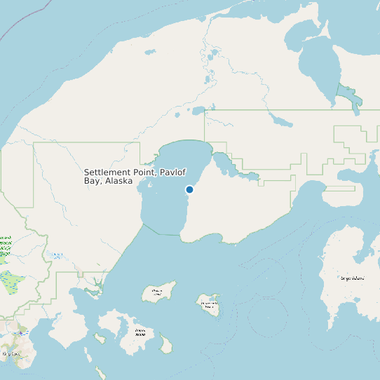Map of Settlement Point, Pavlof Bay, Alaska Tide Prediction Station