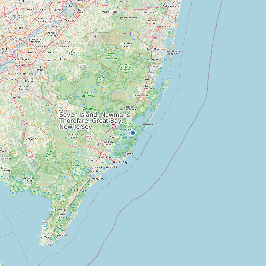 Seven Island, Newmans Thorofare, Great Bay, New Jersey map