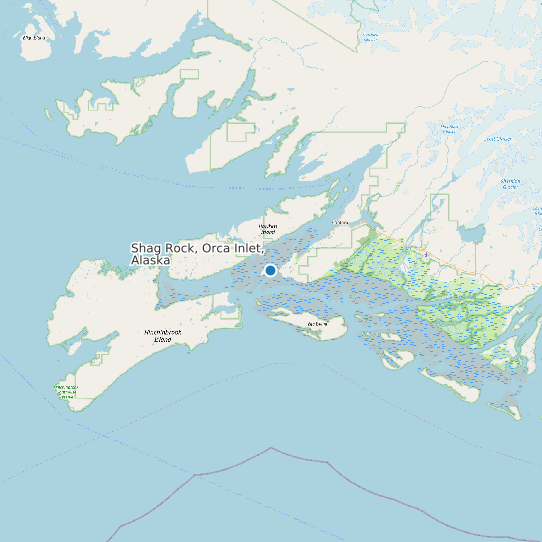 Map of Shag Rock, Orca Inlet, Alaska Tide Prediction Station