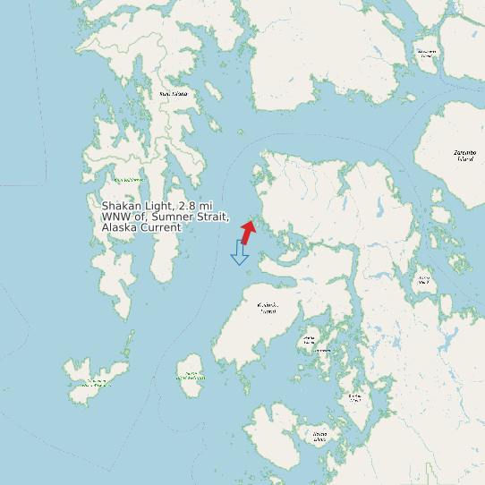Shakan Light, 2.8 mi WNW of, Sumner Strait, Alaska Current map