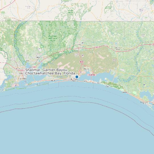 Map of Shalimar, Garnier Bayou, Choctawhatchee Bay, Florida Tide Prediction Station