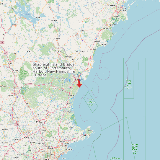 Map of Shapleigh Island Bridge, south of, Portsmouth Harbor, New Hampshire Current Prediction Station