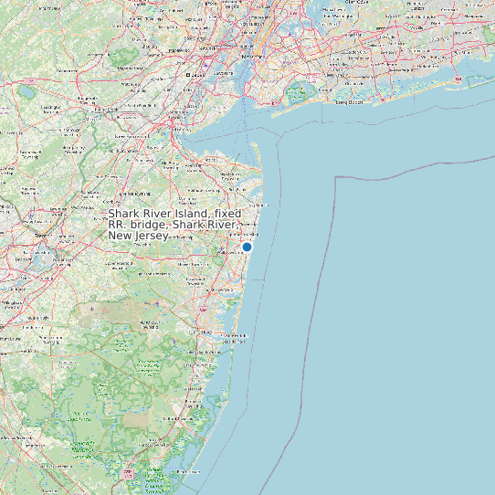 Shark River Island, fixed RR. bridge, Shark River, New Jersey map