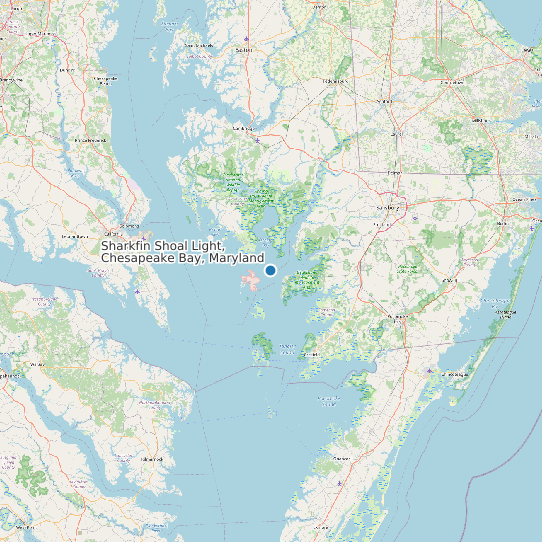 Map of Sharkfin Shoal Light, Chesapeake Bay, Maryland Tide Prediction Station