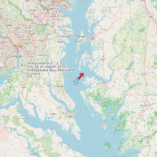 Sharp Island Lt., 2.3 nmi SE of (depth 20 ft), Chesapeake Bay, Maryland Current map