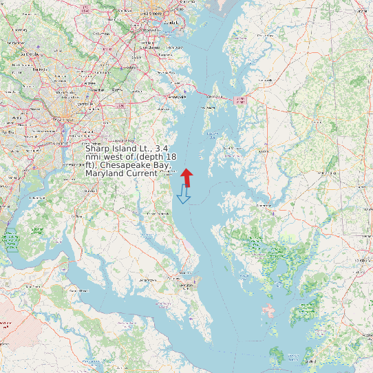 Sharp Island Lt., 3.4 nmi west of (depth 18 ft), Chesapeake Bay, Maryland Current map