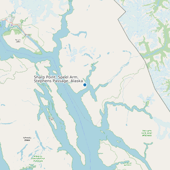 Sharp Point, Speel Arm, Stephens Passage, Alaska map