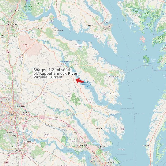 Sharps, 1.2 mi south of, Rappahannock River, Virginia Current map