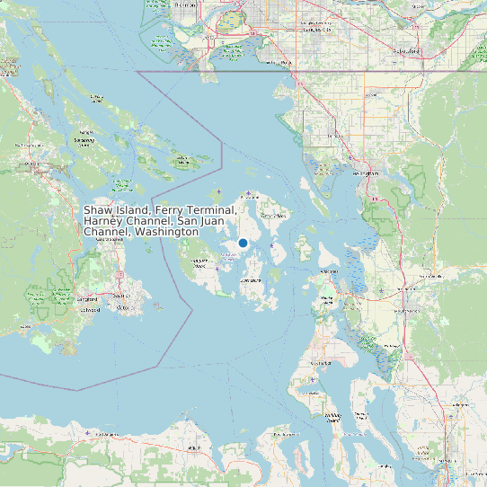 Shaw Island, Ferry Terminal, Harney Channel, San Juan Channel, Washington map