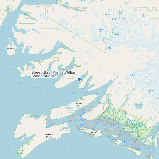 Map of Sheep Bay, Prince William Sound, Alaska Tide Prediction Station