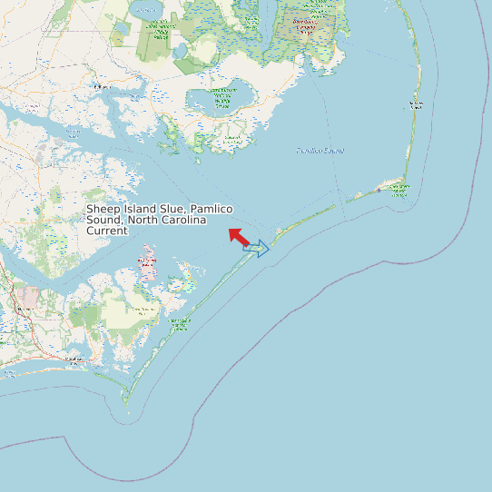 Map of Sheep Island Slue, Pamlico Sound, North Carolina Current Prediction Station