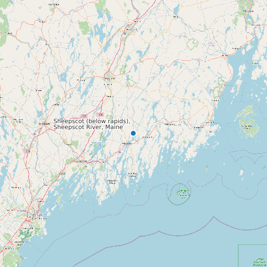 Map of Sheepscot (below rapids), Sheepscot River, Maine Tide Prediction Station