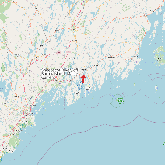 Sheepscot River, off Barter Island, Maine Current map