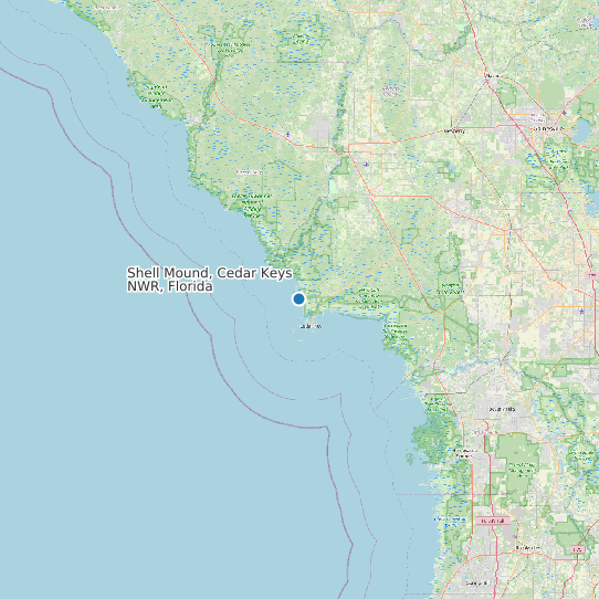 Map of Shell Mound, Cedar Keys NWR, Florida Tide Prediction Station
