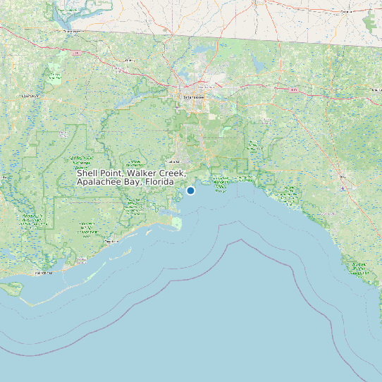 Map of Shell Point, Walker Creek, Apalachee Bay, Florida Tide Prediction Station