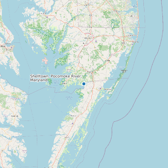 Shelltown, Pocomoke River, Maryland map